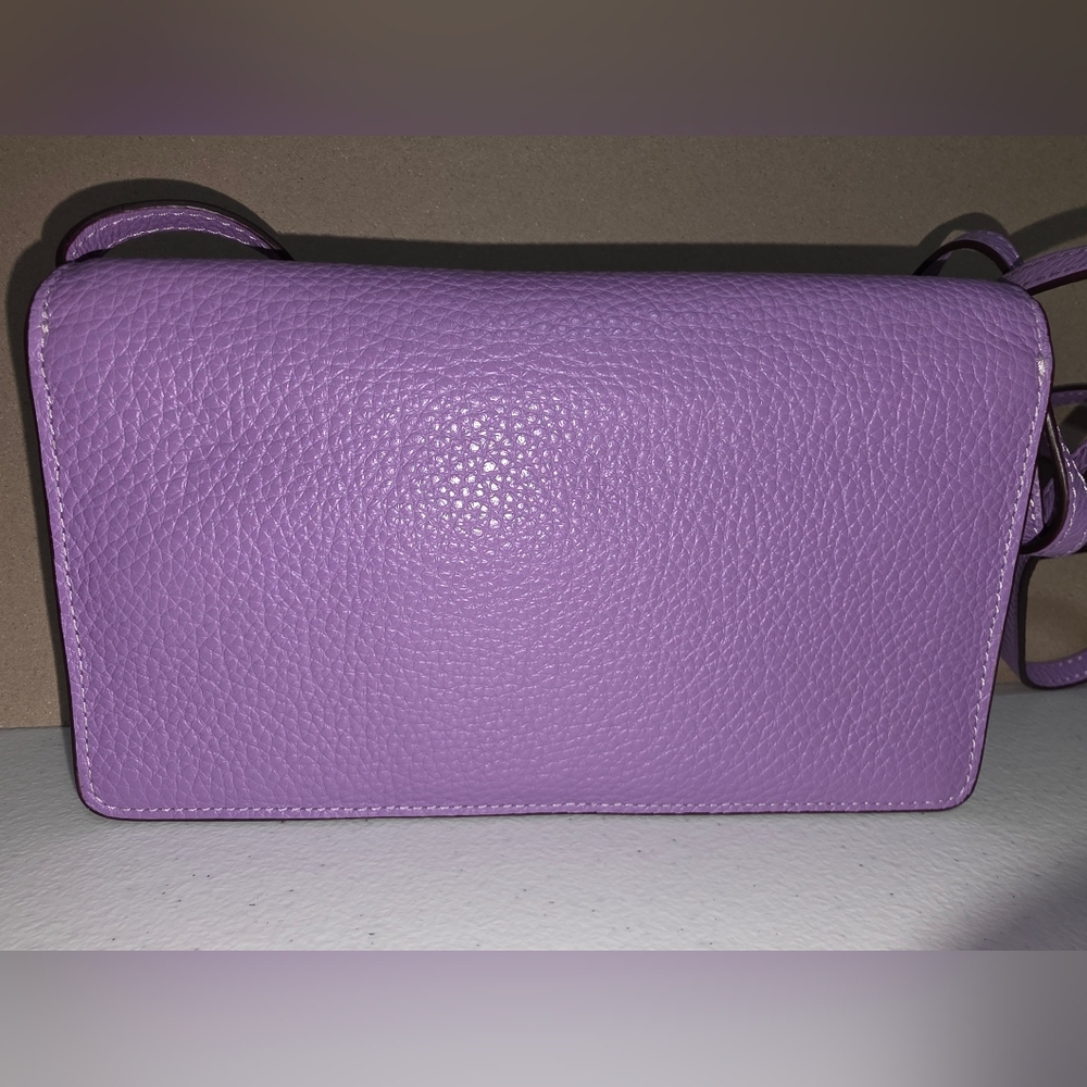 Coach Lavender Pebbled Leather Crossbody Clutch - Picture 7 of 11